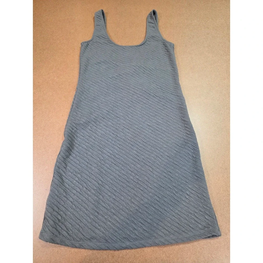 Free People Gray Ribbed Textured Sleeveless Mini Dress Size Large